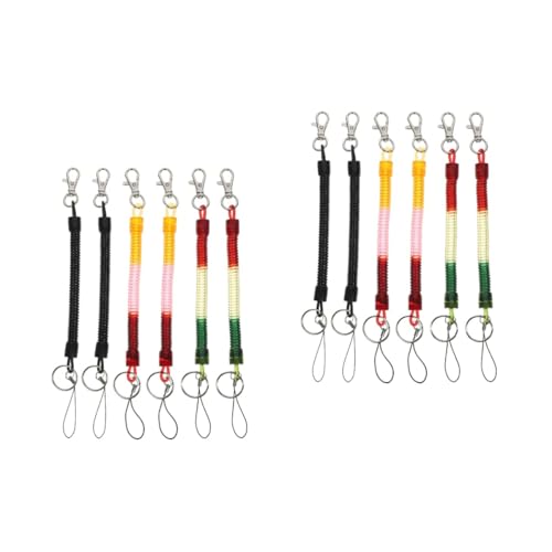 SOIMISS 12 STK Rutschfestes Springseil beutelclips beutelklammer telofon eifon dehnbarer Schlüsselanhänger Feder Dehnbare Spule Federspirale Schlüsselanhänger Beutelfederspiralkette TPU von SOIMISS