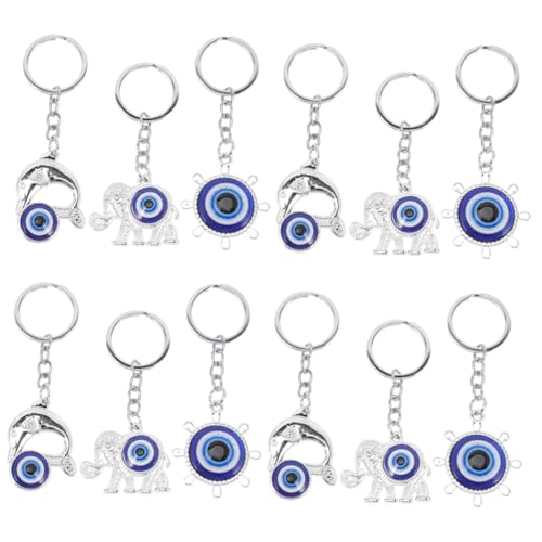 SOIMISS 12stücke Evil Eye Schlüsselanhänger Set Türkisches Blaues Auge Amulett Für Schlüsselbund Handtasche Dekoration Glücksbringer Aus Hochwertigem Material Für Männer Und von SOIMISS