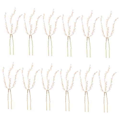 SOIMISS 12stücke Perl Haarnadeln Für Hochzeit Elegante Förmige Haaraccessoires Mit Stabilen Perlen Für Bräute Und Brautjungfern Für Hochzeitsfrisuren Und Festliche Anlässe von SOIMISS