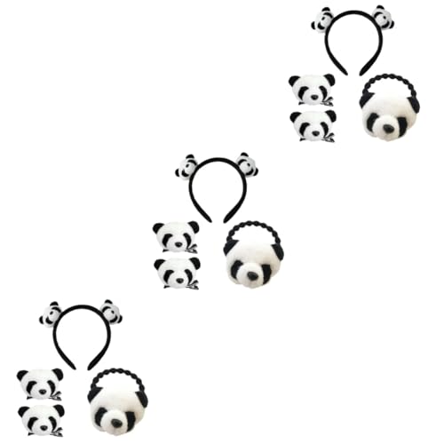 SOIMISS 12stücke Panda Haaraccessoires Süßes Panda Haarband Haarclips Und Haargummis Für Partys Cosplay Geburtstagsfeiern Und Mehr Lustige Und Vielseitige Pandastyle Dekoration Für von SOIMISS