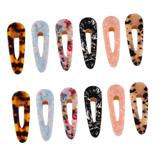 SOIMISS 12 Stück Teiliges Acryl Haarspangen mit Marmor und Leopardenmuster Quadratische Haarklammern für Damen Rutschfestes Haar Accessoire Geeignet für Haartypen und Festlichen Anlass von SOIMISS