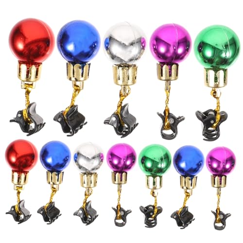 SOIMISS 12 Stück Teiliges Bunte Weihnachts Bartglocken mit Clip Glänzende Gesichtshaarschmuck Baubles für Männer Einfache Befestigung Vielseitige Weihnachtsdeko und Cosplay Zubehör von SOIMISS