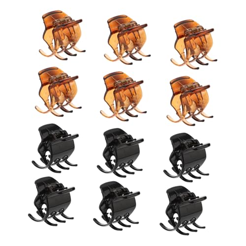 SOIMISS 12 Stück Teiliges Mittlere Haarklammern Haarklammern für Frauen Haarschmuck Rutschfest Langlebig Kleine Haarspangen in Schwarz und Schildpatt für Vielseitige Frisuren von SOIMISS