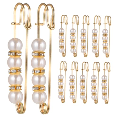 SOIMISS 12 Stück Teiliges Perlen Sicherheitsnadeln für Damen Taillenformer Broschen Dekorative Hüftversteller Komfortabel Langlebig Exposure Design für Jeans Kleider Partys und Hochzeiten von SOIMISS
