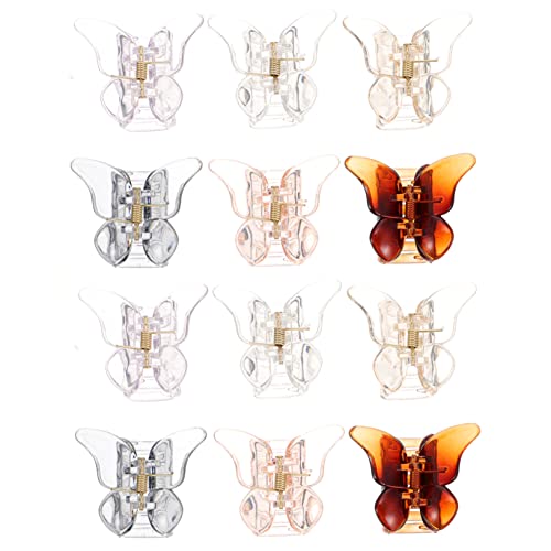 SOIMISS 12 Stück Teiliges Schmetterling Haarklammern Mittlere Bunte Rutschfeste Haarspangen für Damen Geeignet für Dünnes Dickes Glattes Lockiges Haar Langlebige Kunststoffclips von SOIMISS