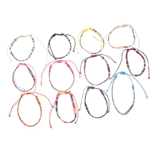 SOIMISS 12 Stück Teiliges Verstellbares Boho Armband aus Geflochtenem Baumwollseil Sommerliche Ethnische Webarmbänder für Damen und Herren Stilvolle Strand und Surfschmuckaccessoires von SOIMISS