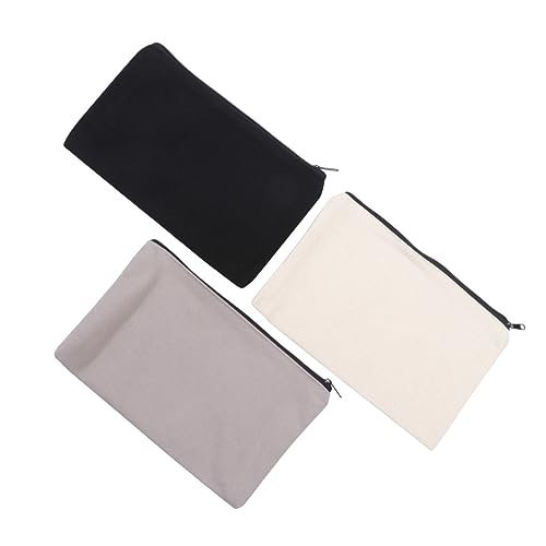 SOIMISS 12stücke Canvas-reißverschlusstaschen Kosmetiktaschen Bleistift- Stiftetaschen Schreibwarentaschen Multifunktionale Aufbewahrungstaschen Schwarz Beige von SOIMISS