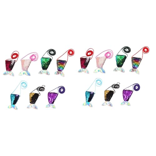 SOIMISS 14 STK Geldbörse mit Pailletten Strandtasche Kinder portmonee Kinder kinderportemonnaie Geldbörse für Kinder Umhängetasche mit Meerjungfrauenflosse Umhängetasche für Mädchen von SOIMISS