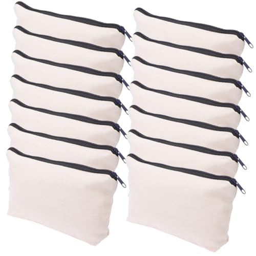 SOIMISS 14 Stück Teiliges Segeltuch Make Up Täschchen mit Reißverschluss Kleine Kosmetiktaschen zum Bemalen und Organisieren für Reisen Camping und Leer zum DIY Personalisieren von SOIMISS