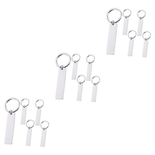 SOIMISS 15stücke Edelstahl Schlüsselanhänger Blanko Schlüsselringe Für Gravierbare Etiketten Persönliche Schlüsselanhänger Langlebig Und Widerstandsfähig Für von SOIMISS