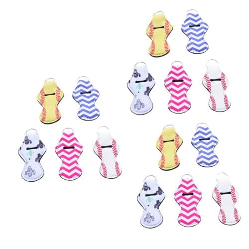 SOIMISS 15stücke Wasserdichter Lippenstift Schlüsselanhänger Neopren Für Reisen Und Outdoor Tragbare Aufbewahrung Für Lip Balm Und Kosmetik von SOIMISS