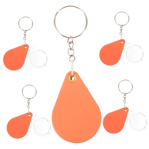 SOIMISS 15 STK Lupe led-Light würfelunterlage Vergrößerungsglas für Briefmarken Geschenkidee Key Chains tragbare Vergrößerungslinse Handvergrößerungsspiegel Leseversorgung Abs Orange von SOIMISS