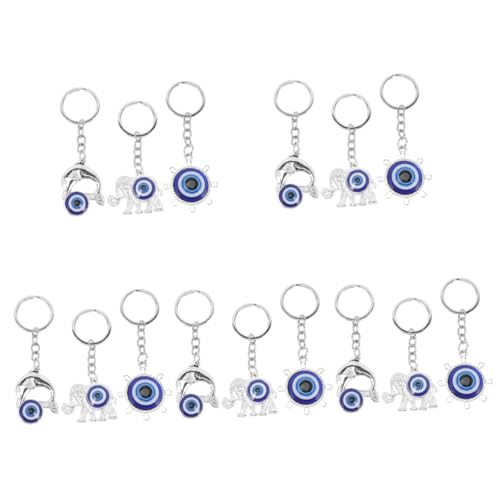 SOIMISS 15stücke Teiliges Set Türkischer Blauer Auge Schlüsselanhänger Kreativer Glücksbringer Für Handtaschen-Dekoration Leicht Tragbar Für Und Persönlichen Schutz von SOIMISS
