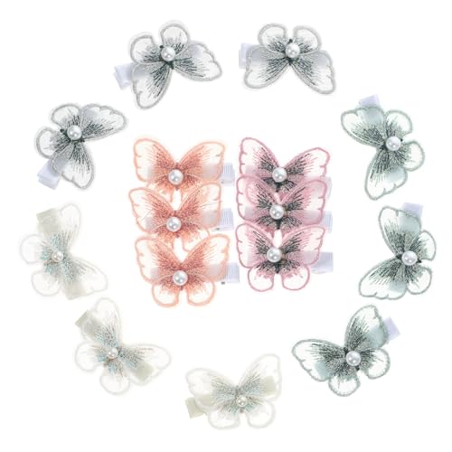 SOIMISS 15 Stck Teiliges Kleine Mesh Schmetterling Haarspangen mit Perlendekor Bunte Haarklammern für Damen Sichere Haarschmuck Accessoires für Flecht und Geeignet für Hochzeit Party von SOIMISS