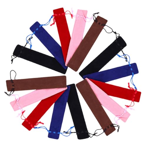SOIMISS 15 Stück Teiliges Doppelseitige Dicke Kordelzug Stifttaschen aus Samtigem Material Kratzfest und Reißfest Vielseitige Federmäppchen für Stifte Bleistifte und Schreibwaren Farblich von SOIMISS