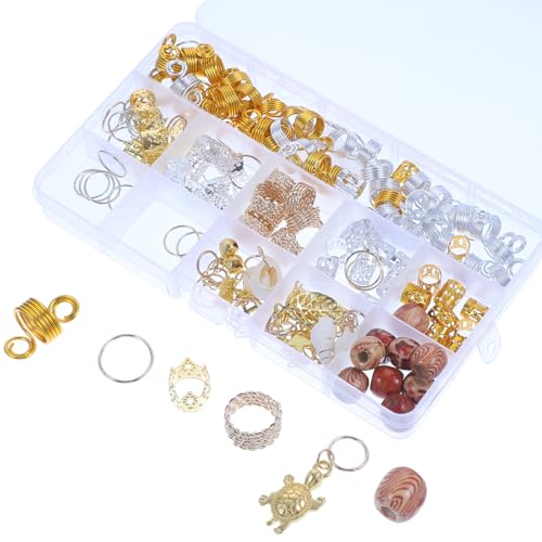 SOIMISS 158stücke Haarspulenring Für Dreadlocks Haarspulenanhänger Haarspulendekoration Mit Haarspulenschmuck Für Fransen Und Zöpfe Diy-haarschmuck Zubehör von SOIMISS