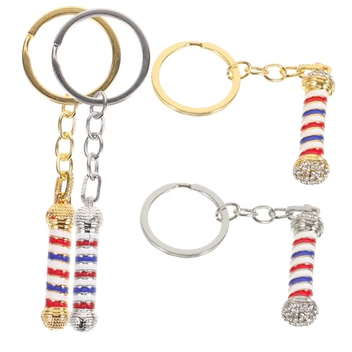 SOIMISS 16stücke Teiliges Schlüsselanhänger Drehbarem Lampen-Design Für Friseure Trendiger Schlüsselring Für Barbershops Schlüsselanhänger Gold Und Weiß Ohne Bohrung Mit Bohrung von SOIMISS