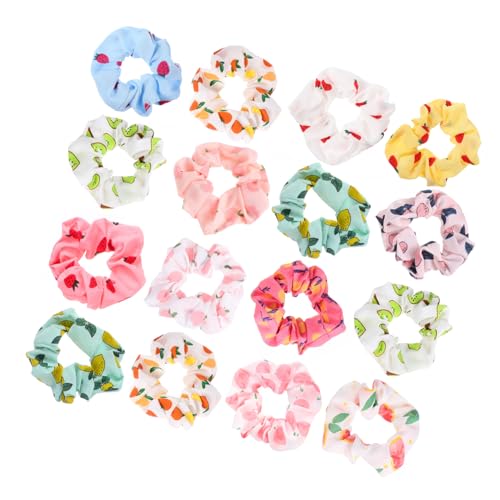 SOIMISS 16 Stück Teiliges Haargummi Bunte Schonende Haarring Bobbles mit Fruchtigem Print für Frauen und Mädchen Elastische Haarschmuck Bänder Vielseitig für Dünnes und Dickes Haar von SOIMISS