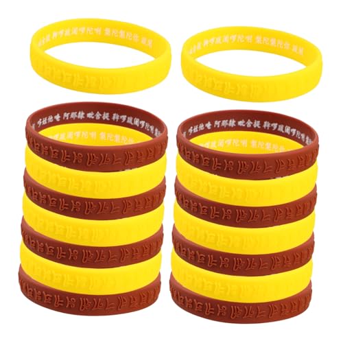 SOIMISS 16 Stück Teiliges Silikonarmband mit Sanskrit Design Elastisch und Flexibel Verstellbare Hautfreundliches Material Vielseitig für Sport Fußball Partys und Alltag Geeignet von SOIMISS