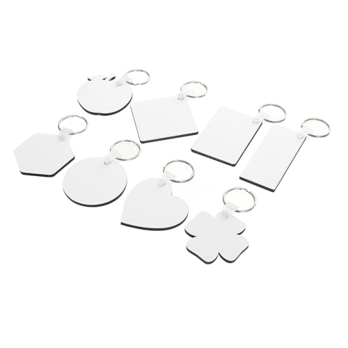 SOIMISS 16stücke Sublimations-schlüsselanhänger Blanko MDF Schlüsselringe Für -projekte Doppelseitige Hitzetransfer-Ornamente Für Personalisierte von SOIMISS