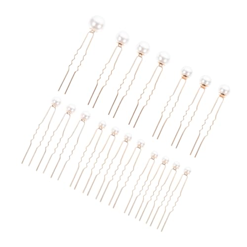 SOIMISS 18 Stück Teiliges Perlen Haarschmuck Goldfarben Stilvolle U Förmige Haarforken und Haarnadeln für Hochzeit Braut Brautjungfer Feiner Brautschmuck für Stilvolle Hochzeitsfrisuren von SOIMISS