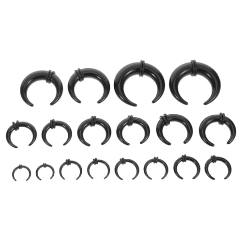 SOIMISS 18 Stück Teiliges Septum Dehnset aus Schwarzem U Förmige Konische Nasen und Ohrpiercing Expander mit O Ringen Langlebig und für Damen von SOIMISS