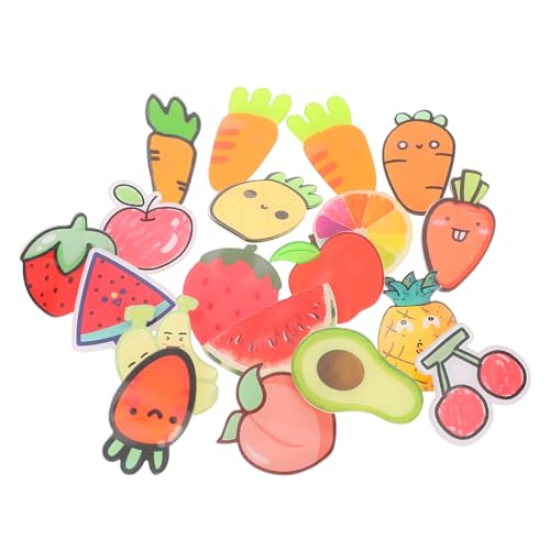 SOIMISS 19 Stück Acryl Cartoon Abzeichen Erdbeer Kirsch Wassermelonen und Bananenform Accessoires für Kleidung und Rucksäcke von SOIMISS