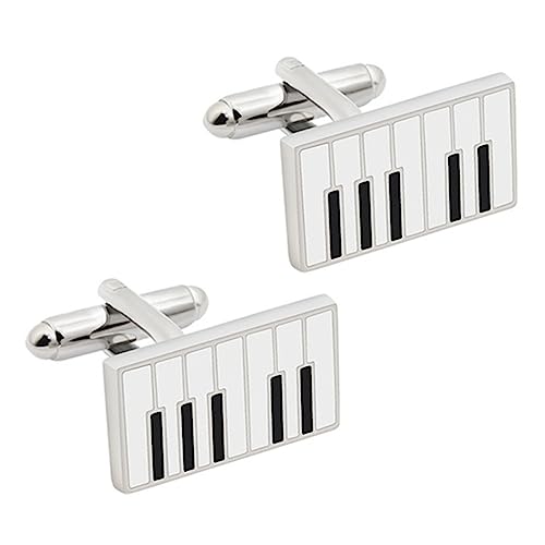 SOIMISS 1Paar Hübsche Klavier Manschettenknöpfe für Herren Hemdarmknöpfe im Klavierdesign für Besondere Anlässe für Bräutigame Väter Freunde von SOIMISS