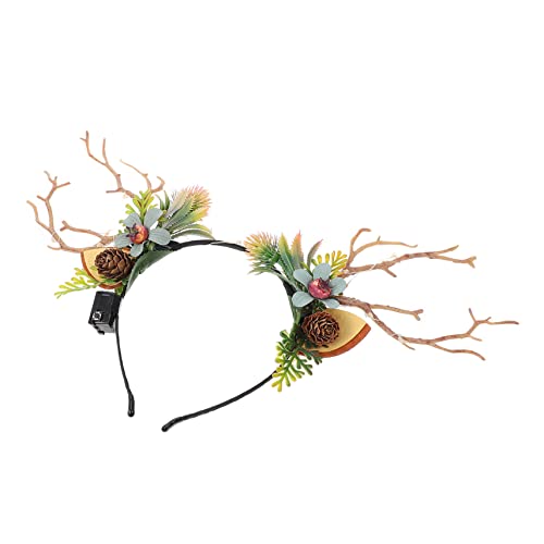 SOIMISS 1stück Glitzernde Weihnachts-haarreif Mit Leuchtenden Rentiergeweihen Perfektes Haaraccessoire Für Damen Zu Festen Und Weihnachtsfeiern von SOIMISS