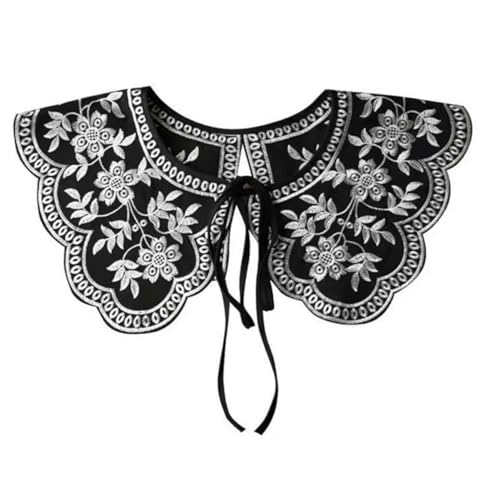 SOIMISS 1Stk falsches embroidery damenshirt blumenmuster blouse Blusenkragen für bestickt Pullover Retro gefälschter Kragen Kleidungszubehör Vermischt Black von SOIMISS