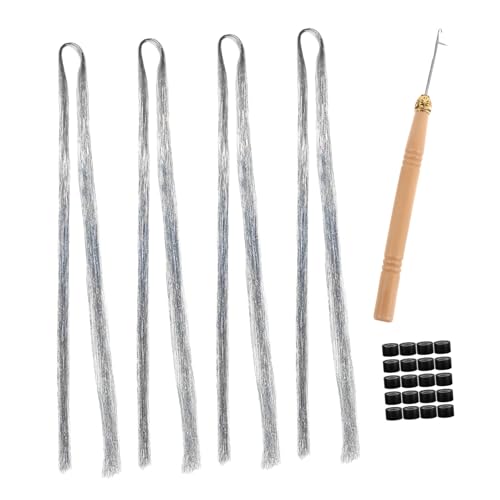 SOIMISS 1satz Haarsträhnen Für Pet Tinsel Extensions Mit Glitzernden Strängen Häkelnadel Haarringen Für Haarstyling Und Festivals von SOIMISS