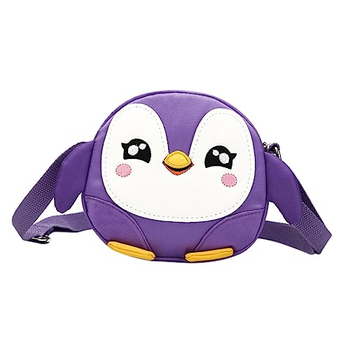 SOIMISS Kinder Umhängetasche Cartoon Schultertasche Für Mädchen Süße Kleine Handtasche Mit Reißverschluss Verstellbare Träger Outdoor Freizeit Violett von SOIMISS