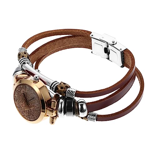 SOIMISS 1stück Damen Quarz Uhr Mit Echtem Lederarmband Und Funkelnden Strasssteinen Elegant Und Für Geeignet Damenarmbanduhr von SOIMISS