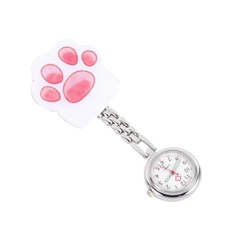 SOIMISS Uhr Mit Katzenpfote Taschenuhr Aus Edelstahl Und Clip-Design Für Ärzte Und Krankenschwestern Leuchtende Nurse Uhr Für Everyday Use von SOIMISS