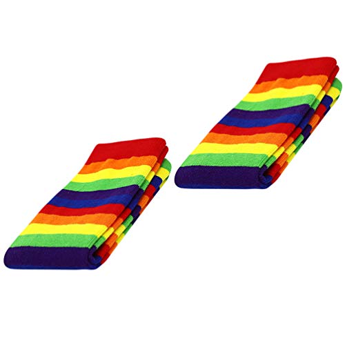 SOIMISS 2 Paar Regenbogen Kniestrümpfe Bunt Gestreifte Kniestrümpfe Lange Röhrensocken Clownsocken für Kinder Kinder von SOIMISS