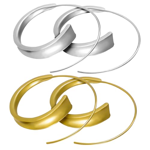 SOIMISS 2 Paare Damen Creolen Ohrringe aus Hautfreundlicher Legierung Spiralform Glatte Kanten Modischer Piercing Schmuck für Frauen und Mädchen Langlebig und Oxidationsbeständig von SOIMISS