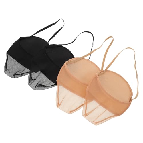 SOIMISS 2 Paare Damen Vorfußsocken Atmungsaktive Rutsch Halbsocken mit Fersenpolster Sommer Unsichtbare Socken für Sport und Freizeit Hautfarbe Schwarz von SOIMISS