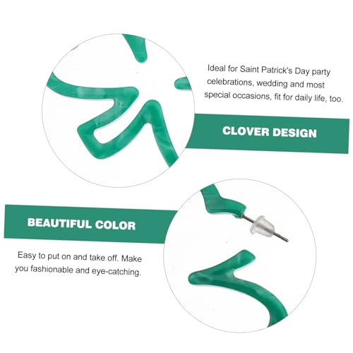 SOIMISS 2 Paare Kleeblatt Ohrstecker Damen Ohrringe Grün Acetat Material Leicht Hohl Saint Patrick's Day Schmuck Mädchen Accessoires von SOIMISS