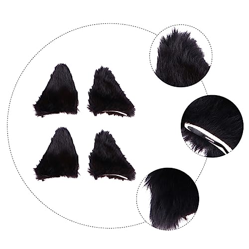 SOIMISS 2 Paare Plüsch Katzenohren Haarclips Schwarz Weiche Haarklammern für Halloween Cosplay Damen Party Haarschmuck Niedlich und von SOIMISS