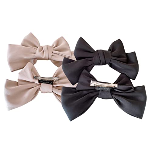 SOIMISS 2 Paare Schleifen Haarspangen für Mädchen Große Haarklammern Haarclips für Festliche Anlässe und Alltag Hellbraun und Schwarz von SOIMISS