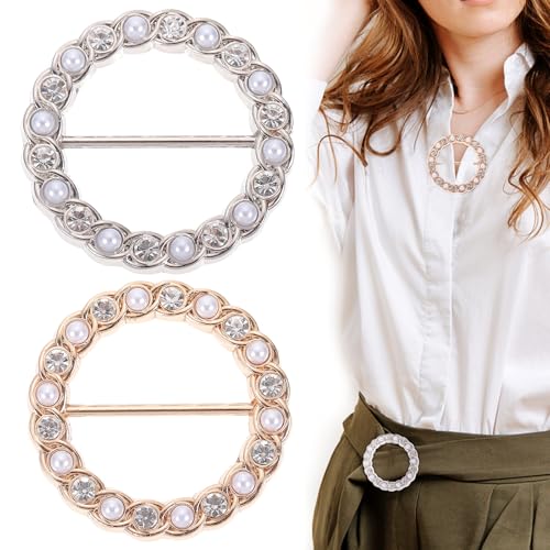 SOIMISS 2 Stück Brosche Damen: T Hemd Cinch Clips Waist Clip Ring Elegante Schals Taille Schnalle Kleidung Ring Wrap Halter Mode Decoratice Zubehör für Brautkleid Halstuch T- Shirt Schal von SOIMISS