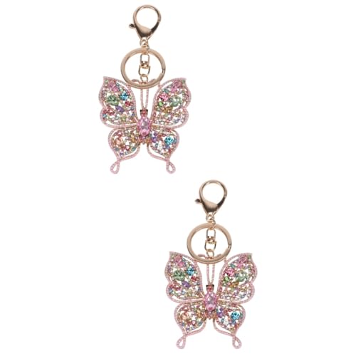 SOIMISS 2stücke Kreativer Bunter Schmetterling Schlüsselanhänger Aus Stilvoller Auto Und Taschenanhänger Für Damen Praktische Dekoration Für Handtaschen Und Schlüssel von SOIMISS