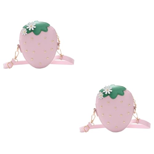 SOIMISS 2stücke Mädchen Erdbeer-umhängetasche Verstellbare Schultertasche Für Süßes Geldbörsen-Design Für Ausflüge Und Einkäufe Aufbewahrung Für Karten Und Schlüssel von SOIMISS