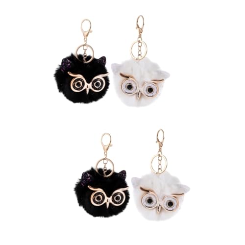 SOIMISS 2stücke Owl Plush Schlüsselanhänger Kreatives Cartoon Design Weiße Und Schwarze Farben Bequemes Material Als Für Freunde Und Familie Attraktive Taschen-Accessoires von SOIMISS