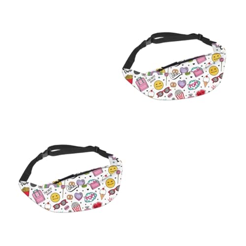SOIMISS 2stücke Druck Fanny Pack Mit Verstellbarem Gürtel Cartoon-Muster Praktische Bauchtasche Für Frauen Für Reisen Und Freizeit Mit Reißverschluss Und Platz Für Essentials von SOIMISS