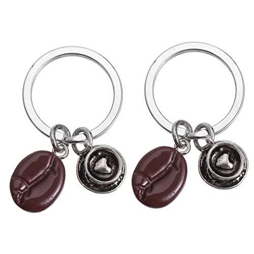 SOIMISS 2stücke Herz Schlüsselanhänger Aus Resin Mit Kaffeebohnen Design Kreativer Schlüsselring Für Taschen Rucksäcke Und Für Damen Und Herren von SOIMISS