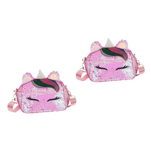 SOIMISS 2stücke Mini Einhorn Form Pailletten Umhängetasche Mädchen Casual Kette Messenger Schultertasche Weiß Anti- Stilvolles Design Vielseitig Einsetzbar Leicht Zu Reinigen von SOIMISS