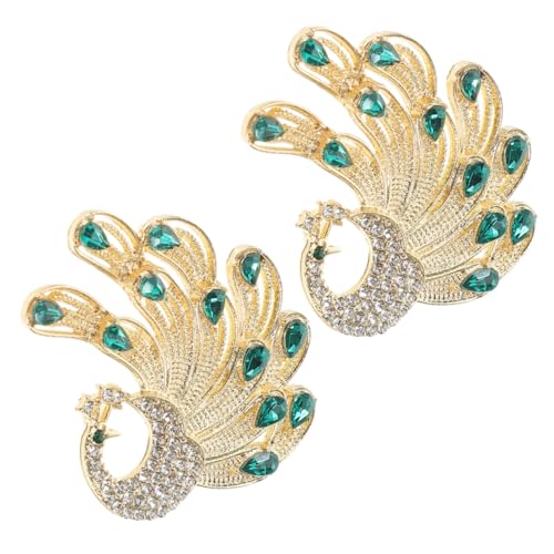 SOIMISS 2 STÜCK Pfauenbrosche mit Strass Vielseitiger Ansteckpin für Schal Kragen und Kleidungsaccessoires Eleganter Vogelbroschen Clip für Damen Modischer Schmuck für Cardigan und von SOIMISS