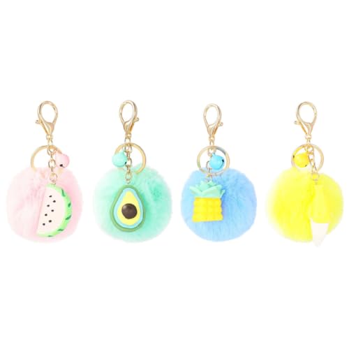 SOIMISS 2sätze Fruchtige Schlüsselanhänger Mit Plüschbällen Teiliges Liebevolle Designs Für Auto Und Handtasche Kreative Für Freunde Wassermelone Avocado Banane Ananas von SOIMISS