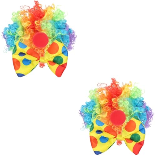 SOIMISS 2sätze Clown Kostüm Set Mit Perücke Clownsnase Und Fliege Lustige Cosplay Requisiten Für Karneval Halloween Partys Und Maskeraden Für Clown-dress-up von SOIMISS